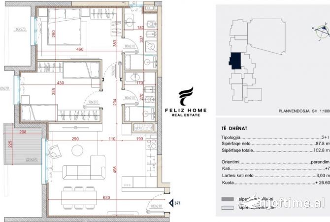 Shtepi ne shitje 2+1 ne Tirane - 206,000 Euro
