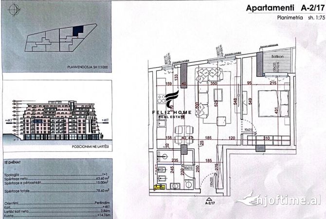 Shtepi ne shitje Apartament ne Tirane, 1+1, Mobilimi Bosh, pa mobiluar, Pagesa 94,000  Euro.