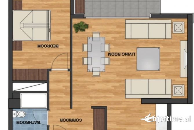 Shtepi ne shitje 1+1 ne Tirane - 175,000 Euro