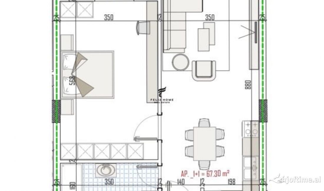 Shtepi ne shitje Apartament ne Tirane, 1+1, Mobilimi Bosh, pa mobiluar, Pagesa 74,000  Euro.