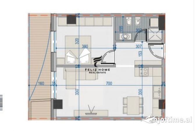 Shtepi ne shitje 1+1 ne Tirane - 173,000 Euro