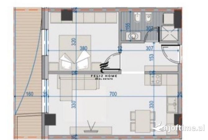 Shtepi ne shitje 1+1 ne Tirane - 165,000 Euro