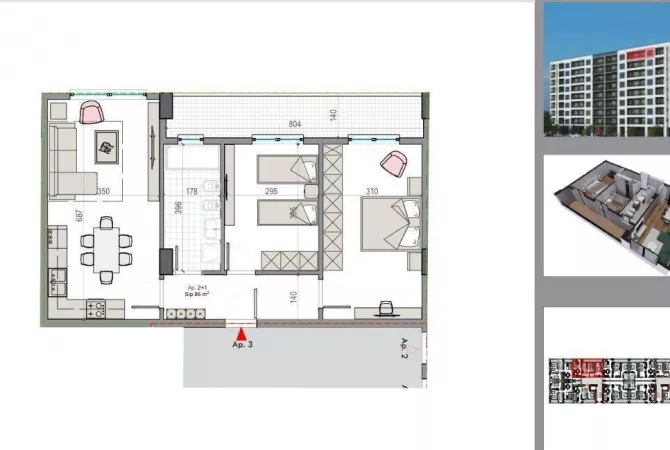 House for Sale 2+1 in Tirana - 79,000 Euro