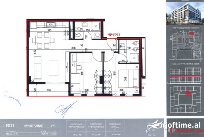 Shtepi ne shitje 2+1 ne Tirane - 93,000 Euro