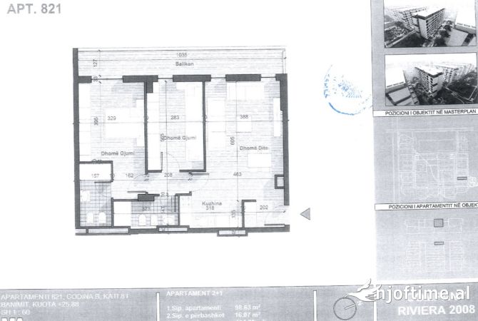 Shtepi ne shitje Apartament ne Tirane, 2+1, Mobilimi Bosh, pa mobiluar, Pagesa 113,000  Euro.