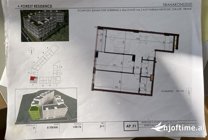 Shtepi ne shitje Apartament ne Tirane, 2+1, Mobilimi Bosh, pa mobiluar, Pagesa 117,000  Euro.