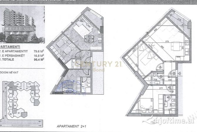 Shtepi ne shitje Apartament ne Tirane, 2+1, Mobilimi Bosh, pa mobiluar, Pagesa 162,000  Euro.