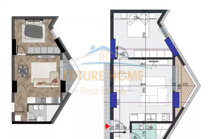 Shtepi ne shitje 1+1 ne Tirane - 125,000 Euro