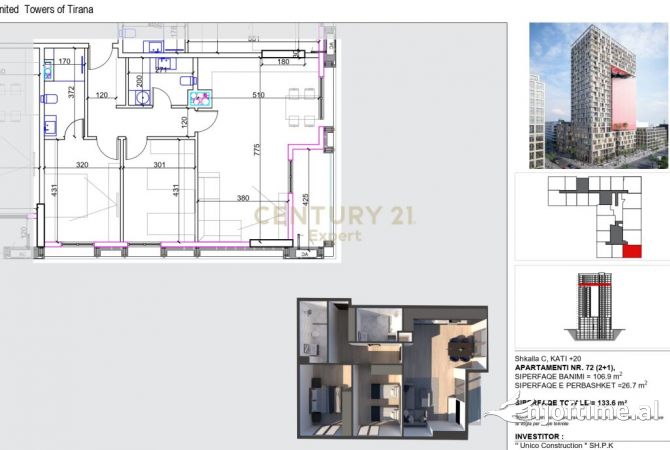 Shtepi ne shitje 2+1 ne Tirane - 360,720 Euro