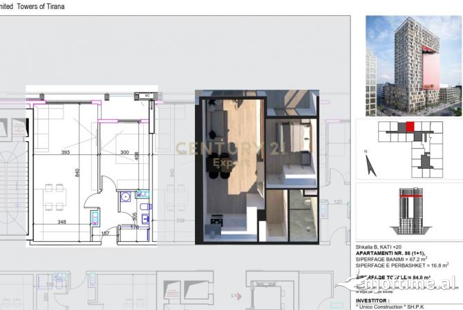 Shtepi ne shitje 1+1 ne Tirane - 235,200 Euro