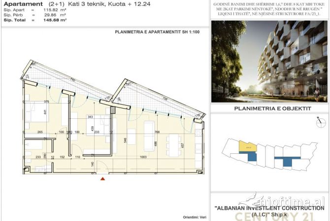 Shtepi ne shitje 2+1 ne Tirane - 372,000 Euro