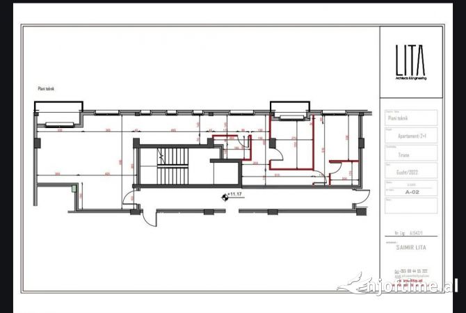 Shtepi ne shitje Apartament ne Tirane, 2+1, Mobilimi Bosh, pa mobiluar, Pagesa 255,000  Euro.