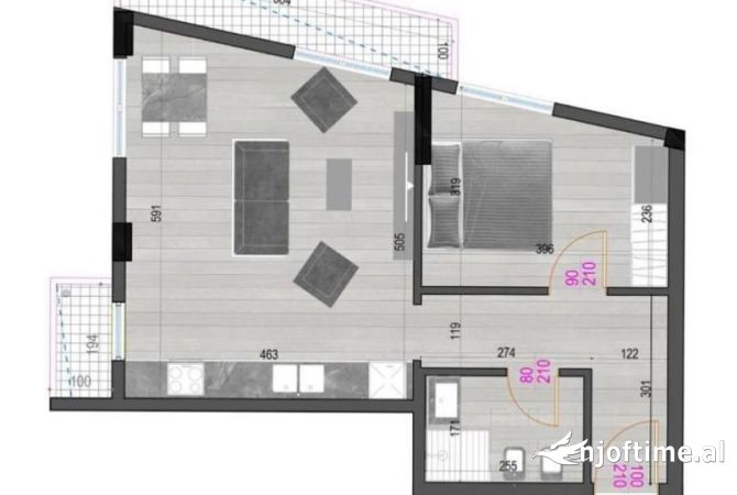 Ambient biznesi me qera 1+1 ne Tirane - 2,500 Euro