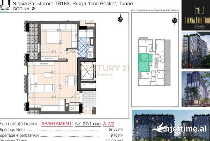 Shtepi ne shitje 1+1 ne Tirane - 115,000 Euro