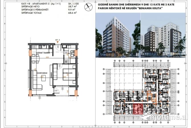 Shtepi ne shitje 1+1 ne Tirane - 89,000 Euro