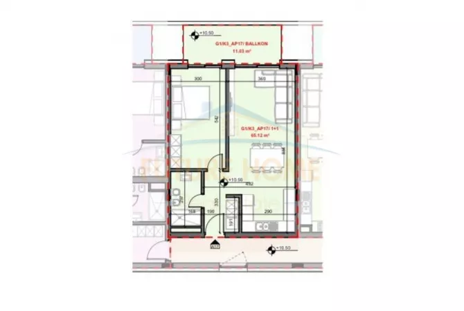 Shtepi ne shitje Apartament ne Tirane, 1+1, Mobilimi Bosh, pa mobiluar, Pagesa 150,600  Euro.