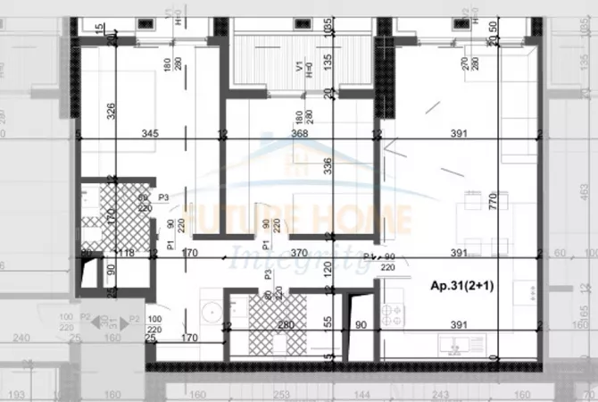 House for Sale 2+1 in Tirana - 224,800 Euro