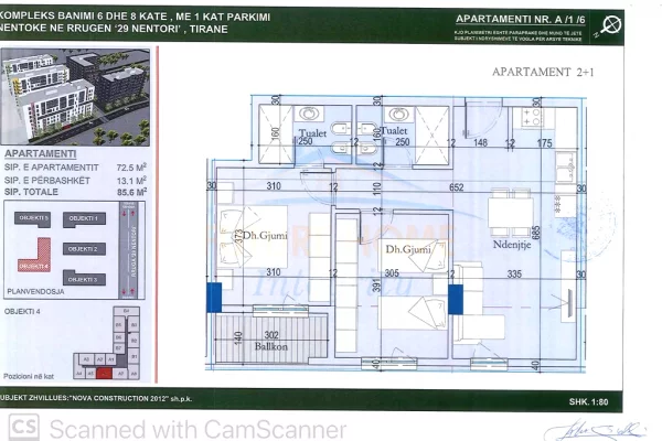 Shtepi ne shitje 2+1 ne Tirane - 102,700 Euro