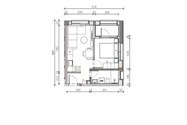 Apartment for sale in Tirana 1+1, Emty