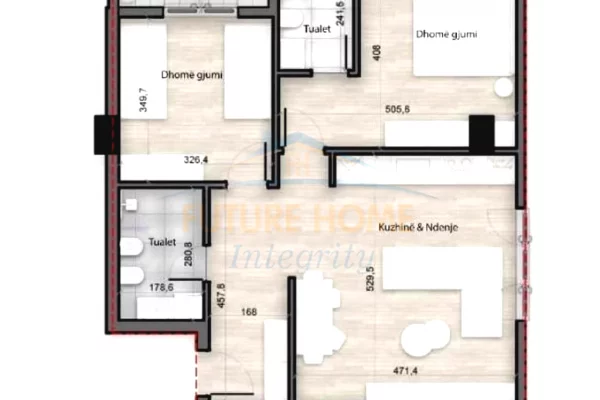 Shtepi ne shitje Apartament ne Tirane, 2+1, Mobilimi Bosh, pa mobiluar, Pagesa 160,000  Euro.