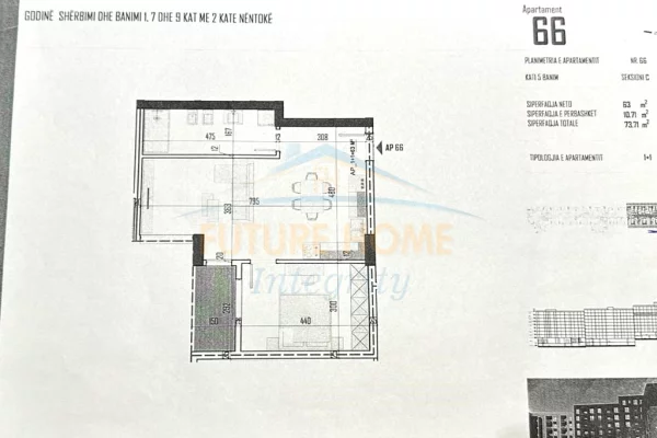 Shtepi ne shitje 1+1 ne Tirane - 73,700 Euro