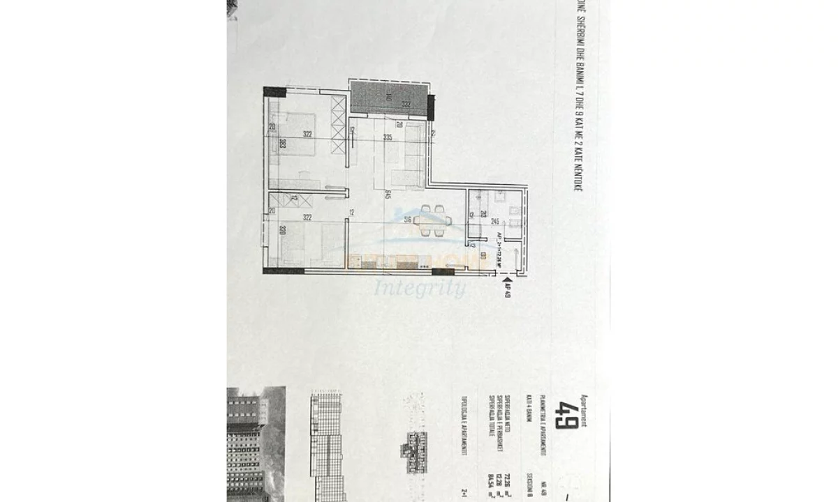 Shtepi ne shitje Apartament ne Tirane, 2+1, Mobilimi Bosh, pa mobiluar, Pagesa 93,000  Euro.
