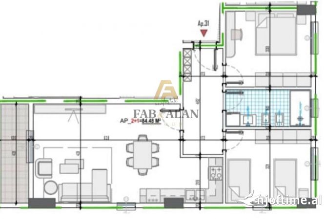 Shtepi ne shitje 2+1 ne Tirane - 93,900 Euro