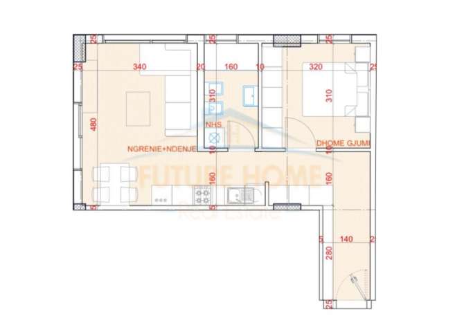 Shtepi ne shitje 1+1 ne Tirane - 82,922 Euro