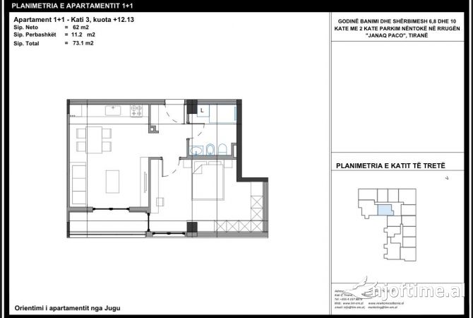 Shtepi ne shitje 1+1 ne Tirane - 109,901 Euro