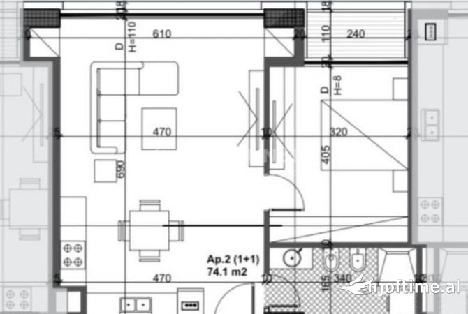 Shtepi ne shitje 1+1 ne Tirane - 125,000 Euro