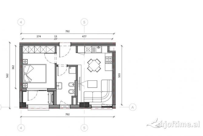 Shtepi ne shitje 1+1 ne Tirane - 83,000 Euro