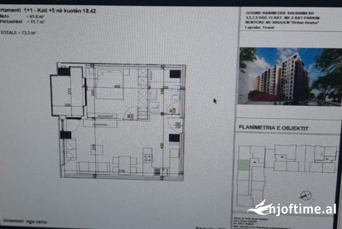 Shtepi ne shitje 1+1 ne Tirane - 117,000 Euro