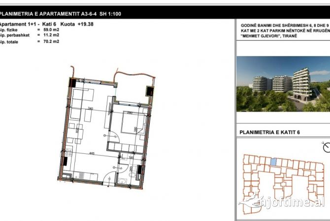Shtepi ne shitje Apartament ne Tirane, 1+1, Mobilimi Bosh, pa mobiluar, Pagesa 78,000  Euro.