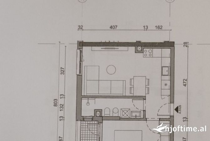 Shtepi ne shitje Apartament ne Tirane, 1+1, Mobilimi Bosh, pa mobiluar, Pagesa 74,260  Euro.