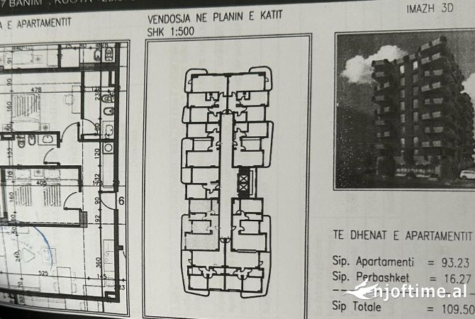 Shtepi ne shitje Apartament ne Tirane, 2+1, Mobilimi Bosh, pa mobiluar, Pagesa 93,080  Euro.