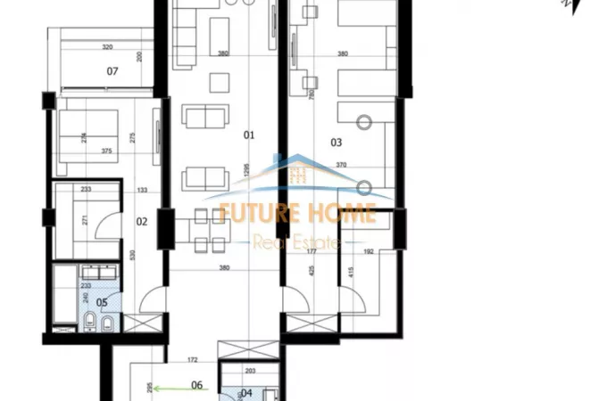 Shtepi ne shitje Apartament ne Tirane, 2+1, Mobilimi Bosh, pa mobiluar, Pagesa 925,419  Euro.