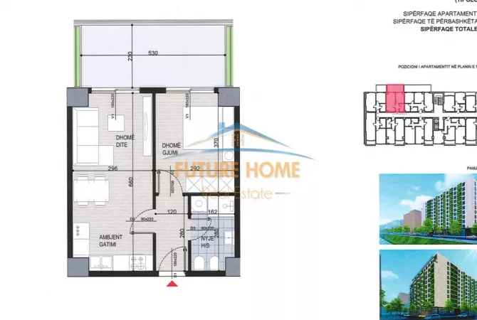 Shtepi ne shitje 1+1 ne Tirane - 106,000 Euro