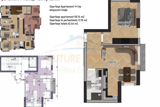 Shtepi ne shitje 1+1 ne Tirane - 157,500 Euro