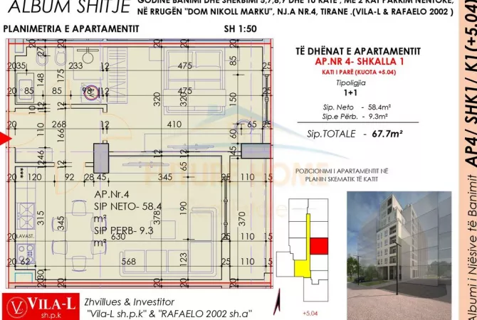 Casa in vendita 1+1 a Tirana - 91,400 Euro