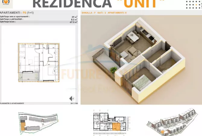 Shtepi ne shitje Apartament ne Tirane, 1+1, Mobilimi Bosh, pa mobiluar, Pagesa 121,000  Euro.