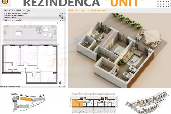 Apartment for sale in Tirana 2+1, Emty