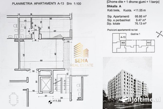 Shtepi ne shitje 1+1 ne Tirane - 113,700 Euro