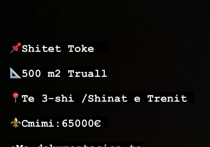 Truall ose Toke ne Tirane - 65,000 Euro