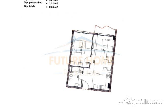 Shtepi ne shitje 1+1 ne Tirane - 76,000 Euro