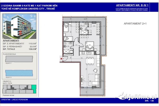 Shtepi ne shitje 2+1 ne Tirane - 123,000 Euro