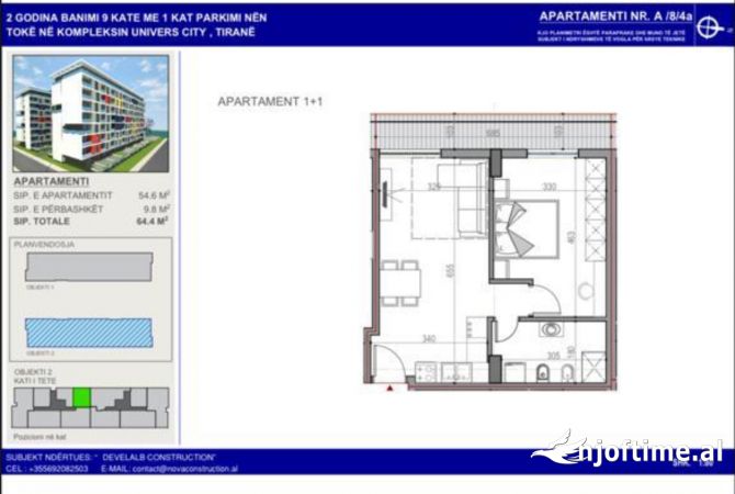 Shtepi ne shitje 1+1 ne Tirane - 76,500 Euro
