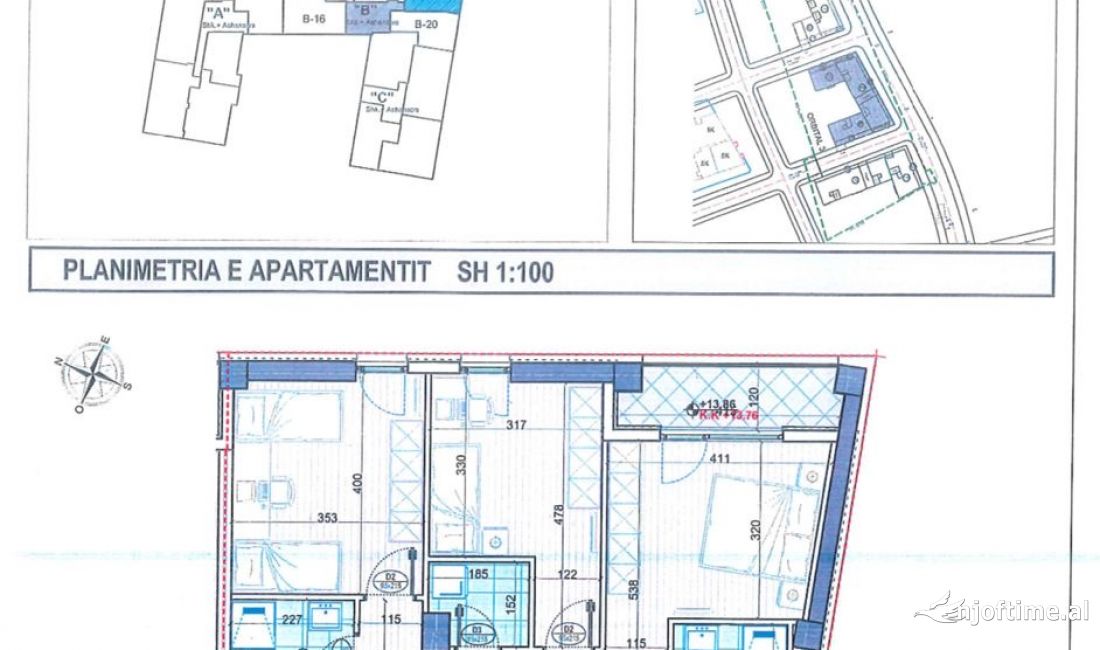 Shtepi ne shitje Apartament ne Tirane, 3+1, Mobilimi Bosh, pa mobiluar, Pagesa 207,000  Euro.