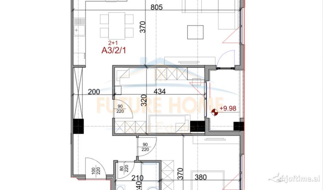 Shtepi ne shitje Apartament ne Tirane, 2+1, Mobilimi Bosh, pa mobiluar, Pagesa 169,000  Euro.