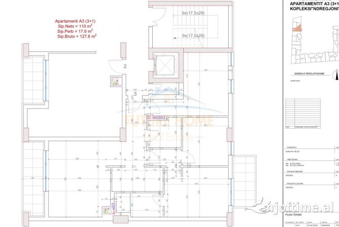 Shtepi ne shitje Apartament ne Tirane, 3+1, Mobilimi Bosh, pa mobiluar, Pagesa 191,000  Euro.