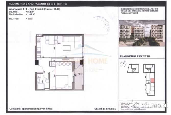 Shtepi ne shitje 1+1 ne Tirane - 132,000 Euro